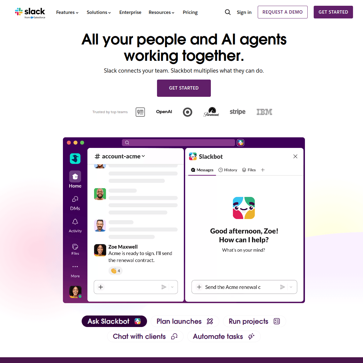 Slack homepage screenshot (EN)