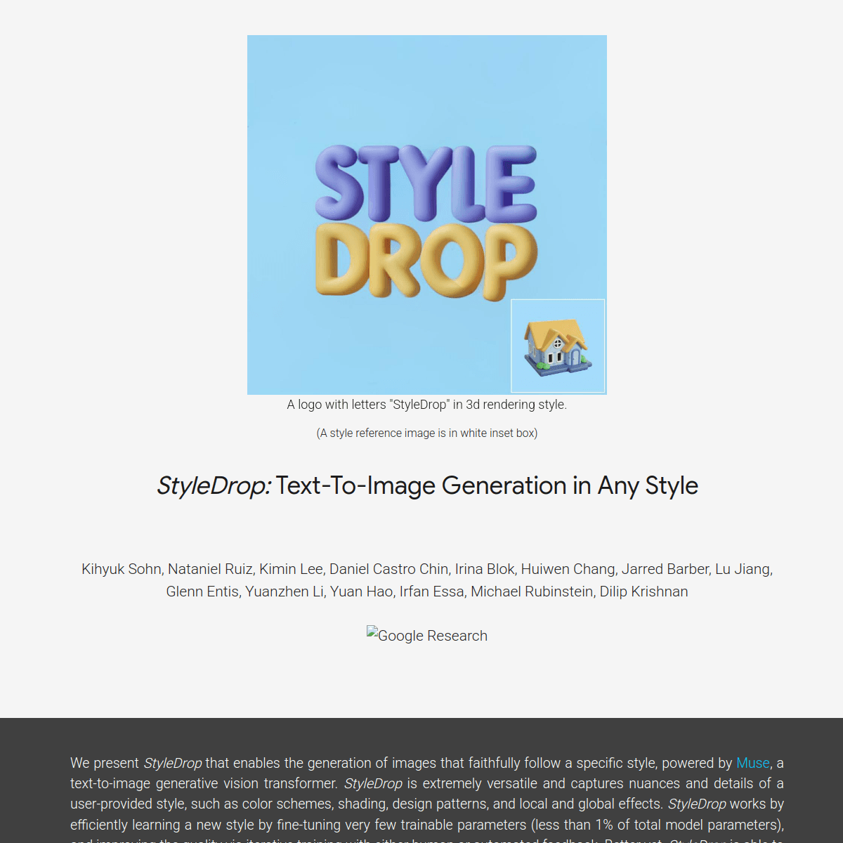 StyleDrop homepage screenshot (EN)