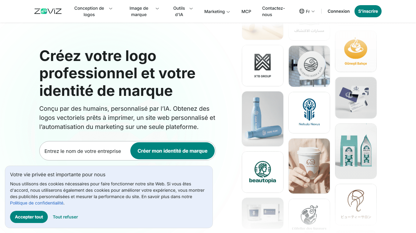 Zoviz homepage screenshot